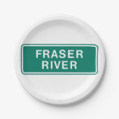 フレイザー川ハイウェイサイン英国コロンビアカナダ ペーパープレート (正面)