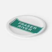 フレイザー川ハイウェイサイン英国コロンビアカナダ ペーパープレート (アングル)