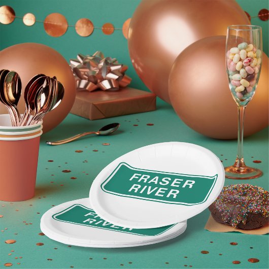 フレイザー川ハイウェイサイン英国コロンビアカナダ ペーパープレート