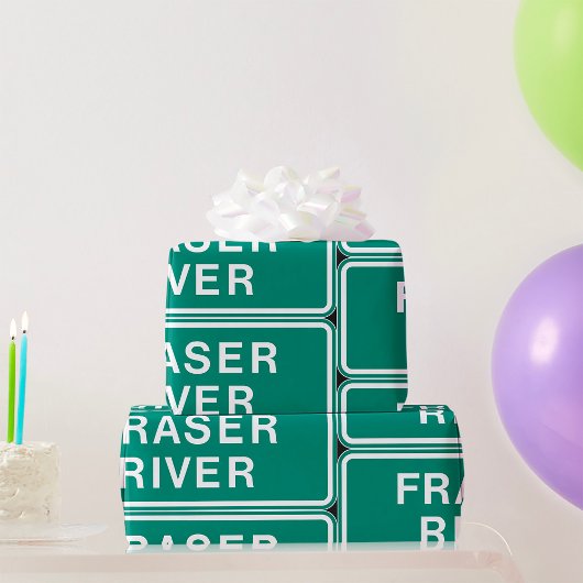 フレイザー川ハイウェイサイン英国コロンビアカナダ ラッピングペーパー