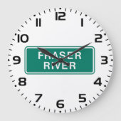 フレイザー川ハイウェイサイン英国コロンビアカナダ ラージ壁時計 (正面)