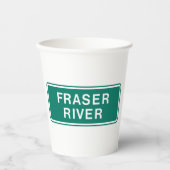 フレイザー川ハイウェイサイン英国コロンビアカナダ 紙コップ (正面)
