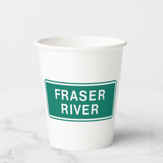 フレイザー川ハイウェイサイン英国コロンビアカナダ 紙コップ (正面)