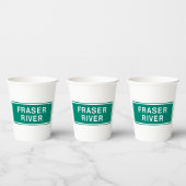 フレイザー川ハイウェイサイン英国コロンビアカナダ 紙コップ