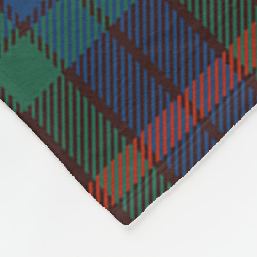 フレイザー狩り古代クランバッジタータンチェックプレイド フリースブランケット (角)