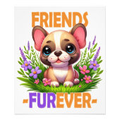 フレイバー・プンの友人。可愛フランスのいブルドッグ犬 フォトプリント            (正面)