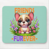 フレイバー・プンの友人。可愛フランスのいブルドッグ犬 マウスパッド (正面)