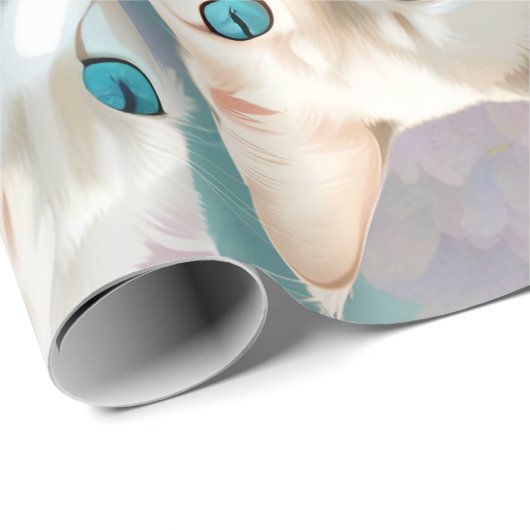 フレイムアンド薄紫リンクスポイントシャムポートレートアート ラッピングペーパー (ロールコーナー)