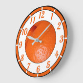 フレイムオレンジの全体の果肉のエンチキングカーブ ラージ壁時計 (傾斜)