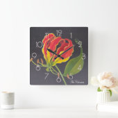 フレイムリリー スクエア壁時計 (ホーム)