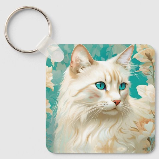 フレイムリンクスポイントシャムポートレートアート キーホルダー (正面)