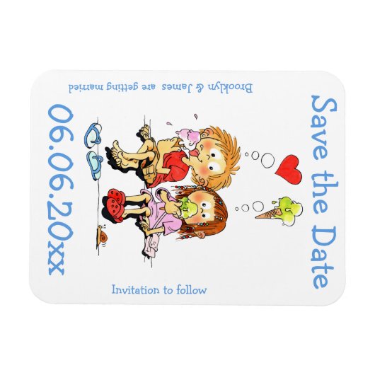 フレキおもしろいシブ磁石の日付を保存する マグネット (横)