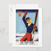 フレキシブルフライヤーピンアップスキーガール ポストカード (正面/裏面)