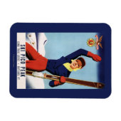 フレキシブルフライヤーピンアップスキーガール マグネット (横)