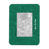 フレキシブル写真磁石 – 緑モザイク縁ど マグネット (縦)