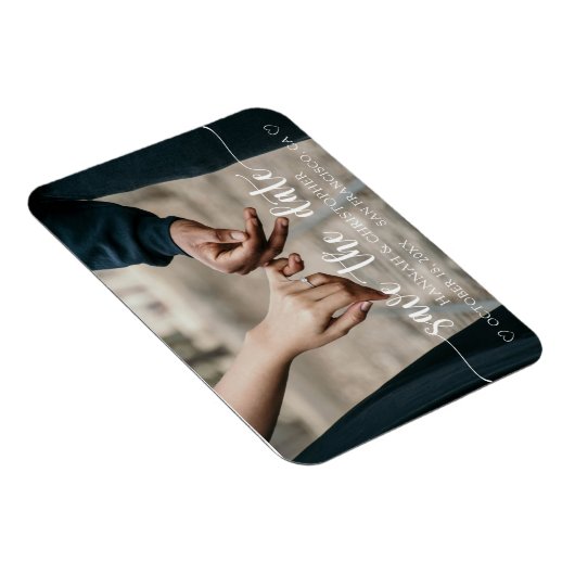 フレキモダンエレガントシブなフォトマグネットの日付を保存 マグネット (右側)