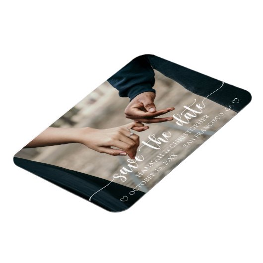 フレキモダンエレガントシブなフォトマグネットの日付を保存 マグネット (左側)