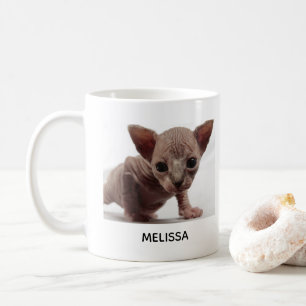 フレクイかわいい毛皮のスフィンクス子猫 コーヒーマグカップ