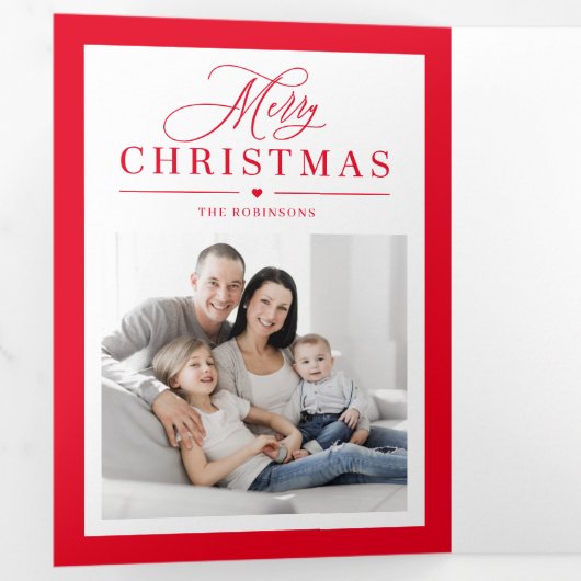 フレクラシックーム編集可能カラー三折りホリデーカード 三つ折り招待状 (内部最初)