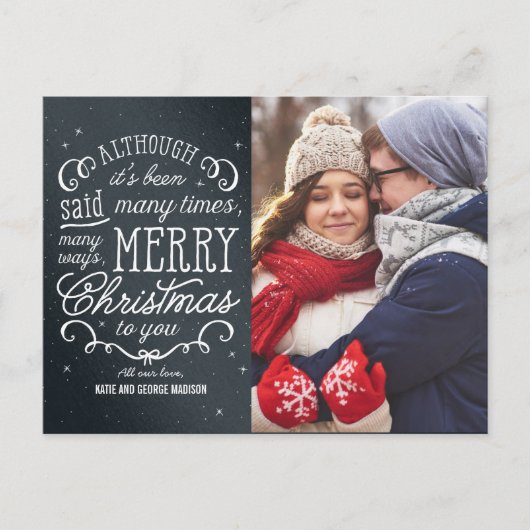 フレシンプルーズ編集可能カラーホリデーフォトカード シーズンポストカード (正面)