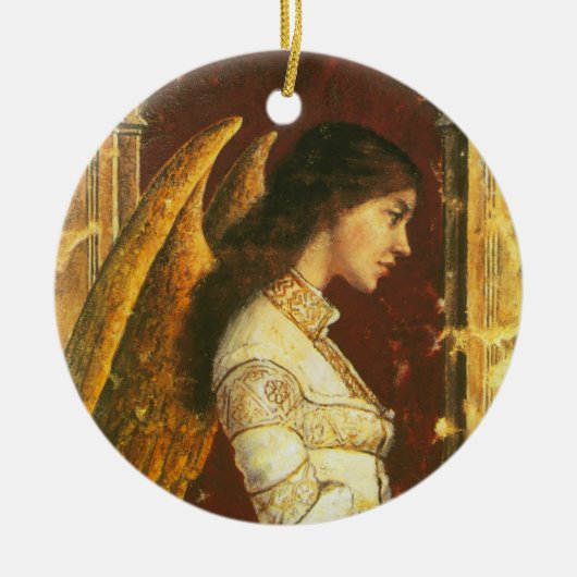 フレスコ画の天使のオーナメント セラミックオーナメント (正面)