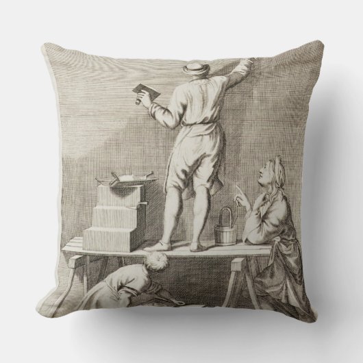 フレスコ画の絵画(版木、銅版、版画)のために準備します壁を クッション (正面)