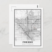 フレスノの地図 ポストカード (正面/裏面)