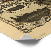 フレスノの地図，鳥瞰図， 1901 ポスター (角)