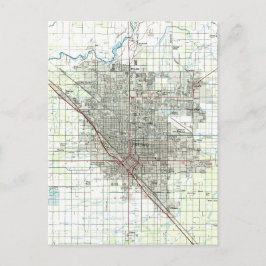 フレスノカリフォルニアヴィンテージの地図 ポストカード