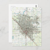 フレスノカリフォルニアヴィンテージの地図 ポストカード (正面/裏面)