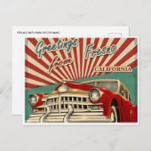 フレスノカリフォルニアヴィンテージ旅行水の色レトロ ポストカード (正面/裏面)