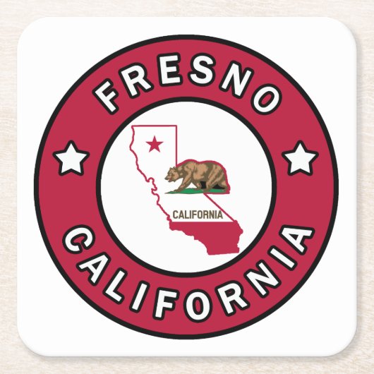 フレスノカリフォルニア スクエアペーパーコースター (正面)