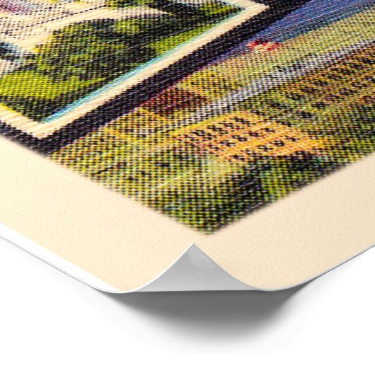 フレスノカリフォルニアCAヴィンテージラージレター ポスター (角)