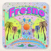 フレスノカルムディアストーンコースター スクエアペーパーコースター (正面)