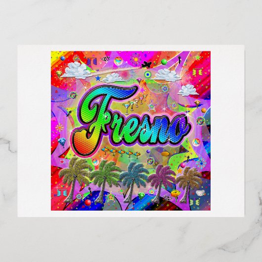 フレスノビスタ表現ハガキ 箔シーズンポストカード (正面)