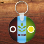 フレスノ国旗、カリフォルニア・キーチェーン キーホルダー (正面)