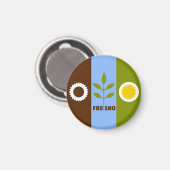 フレスノ国旗、カリフォルニア マグネット (正面/裏面)