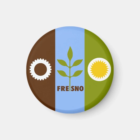 フレスノ国旗、カリフォルニア マグネット (正面)