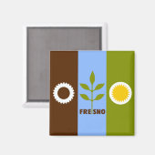 フレスノ国旗(カリフォルニア) マグネット (正面/裏面)