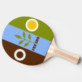 フレスノ市旗，カリフォルニアピンポンパドル 卓球ラケット (横)