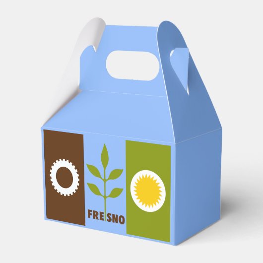 フレスノ市旗，カリフォルニア州フェイスボックス フェイバーボックス (正面サイド)