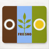 フレスノ市旗，カリフォルニア州マウスパッド マウスパッド (正面)