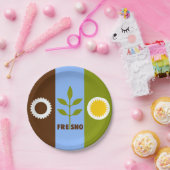 フレスノ市旗、カリフォルニア紙プレート ペーパープレート (パーティー)