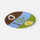 フレスノ市旗、カリフォルニア紙プレート ペーパープレート (アングル)