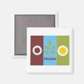 フレスノ市旗 マグネット (正面/裏面)