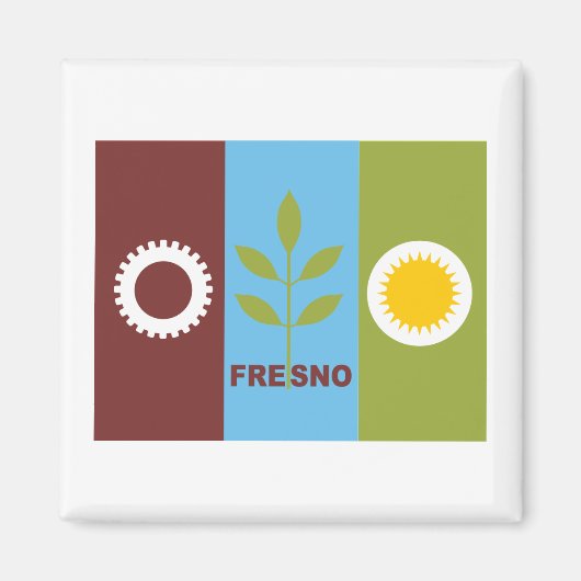 フレスノ市旗 マグネット (正面)