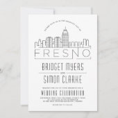 フレスノ結婚ス |スタイル化されたスカイライン招待状 招待状 (正面)