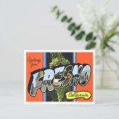 フレスノ,カリフォルニアヴィンテージ大文字葉書 ポストカード (スタンド正面)