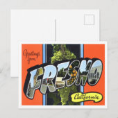 フレスノ,カリフォルニアヴィンテージ大文字葉書 ポストカード (正面/裏面)