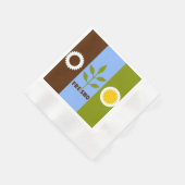 フレスノ，カリフォルニア州ナプキンス市旗 縁ありカクテルナプキン (角)